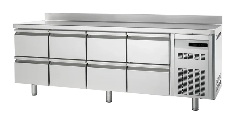 Table réfrigérée boulangerie Premium 0/8 avec dosseret