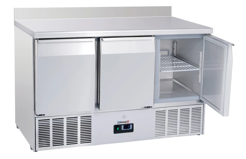 Saladette avec dosseret 3 portes GN 1/1