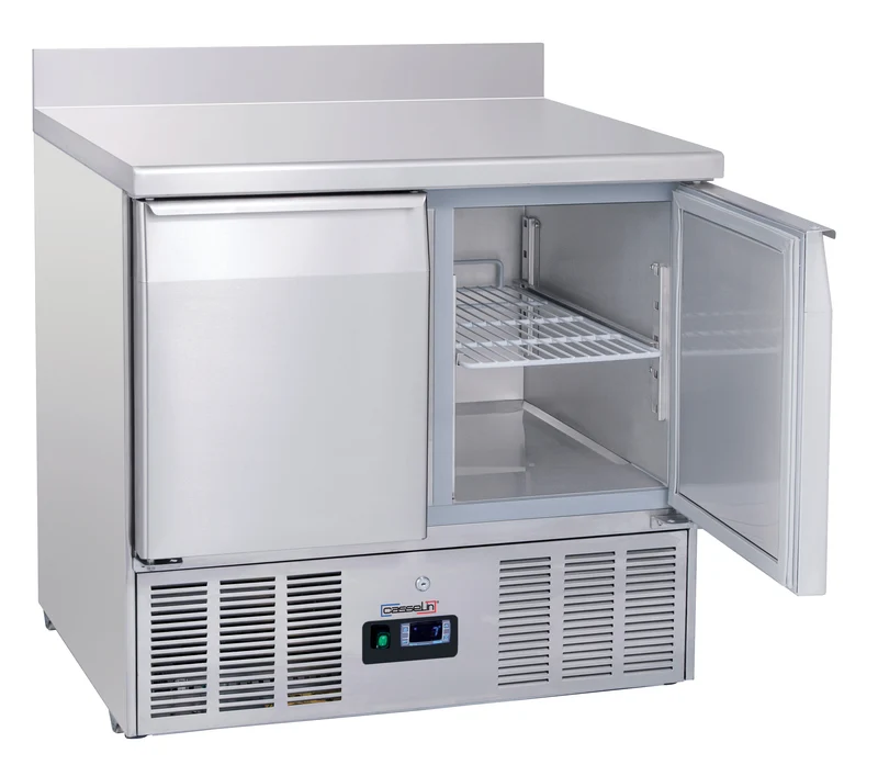 Saladette avec dosseret 2 portes GN 1/1