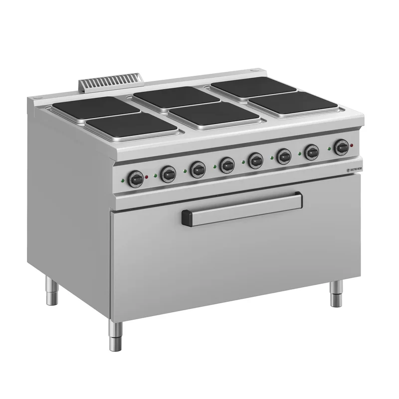 Cuisinière électrique Série 900 - 120/90 avec grand four électrique - 6 plaques carrées - 30 kW