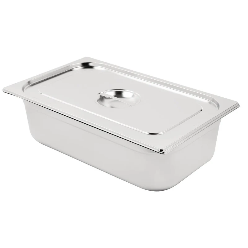 Bac GN 1/1 en inox avec couvercle Vogue