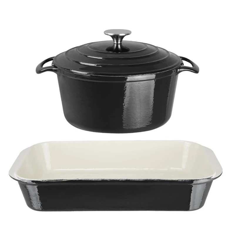 Ensemble 1 cocotte et 1 plat à rôtir en fonte Vogue Cook Like A Pro
