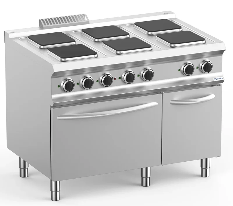 Cuisinière électrique Dexion Lux 700 - 110/73 avec four électrique - 6 plaques carrées - 20,9 kW