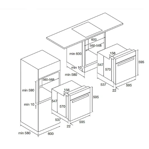 Four métropol multifonction pyrolyse Inox GLEM GFLP103IX