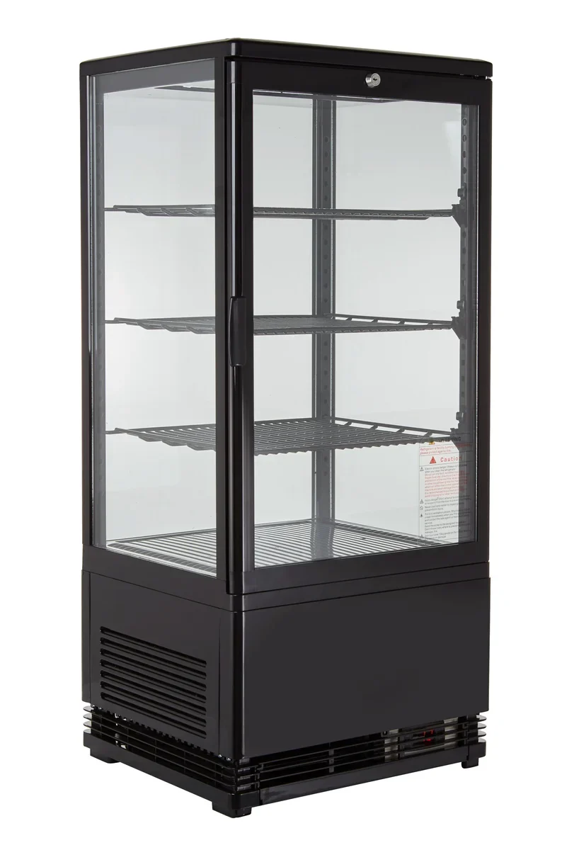 Vitrine réfrigérée ECO 78 litres, éclairage LED, 3 grilles, noire