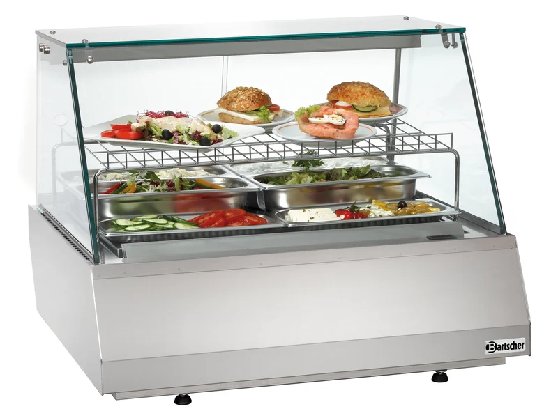 Vitrine réfrig. 2/1 GN, verre plat