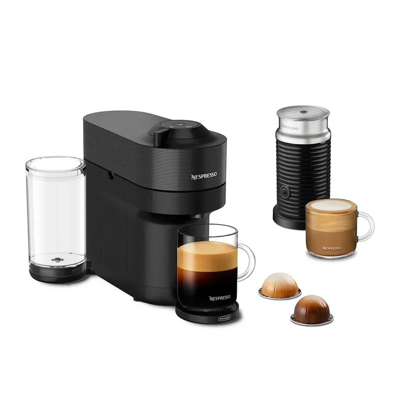 Vertuo Pop+ Coffee and Espresso Machine by DeLonghi with Aeroccino Milk Frother - Liquorice Black