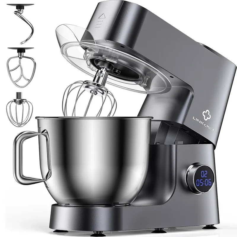 7.4 Qt. 12-Speed Stand Mixer with Splash Guard & Dough Hook - Black