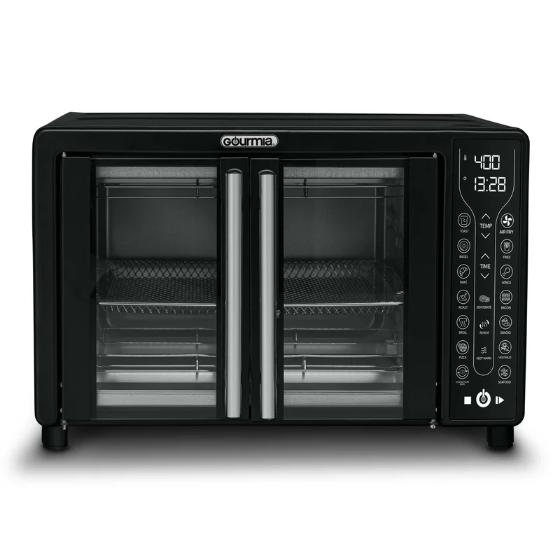 Digital French Door Air Fryer Toaster Oven - Black