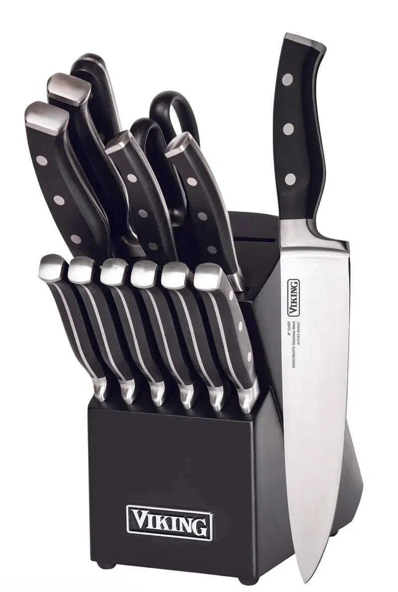 14-Piece Stainless Steel Cutlery Set with Black Block