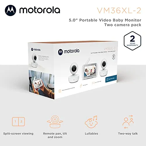 5" HD Video Baby Monitor with Motorized Pan - Black