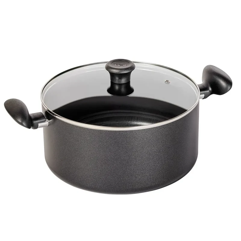 Simply Cook 8.5qt Nonstick Wide Stock Pot with Lid - Black