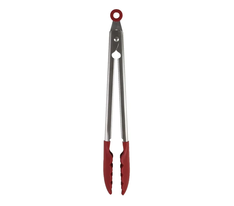 Silicone-Tipped Tongs - Red