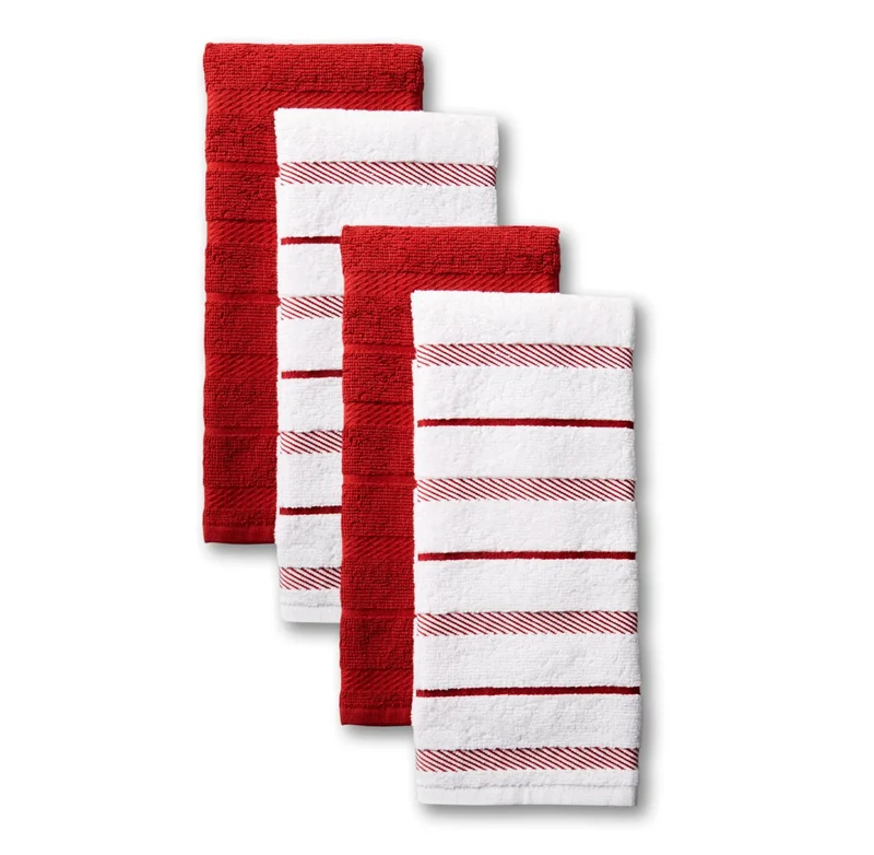 Cotton Kitchen Towels Set - Red