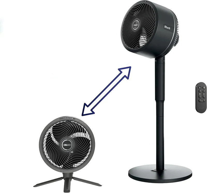 FlexBreeze Pedestal & Tabletop Fan- Black Fan w/ Pedestal Base Black