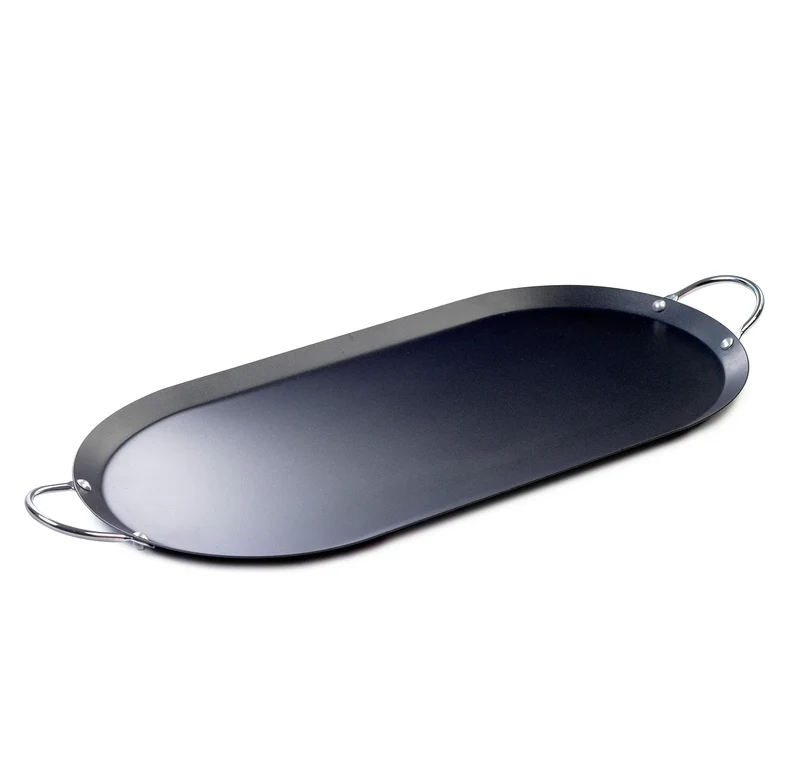 Oval Griddle Pan for Tortillas - Black