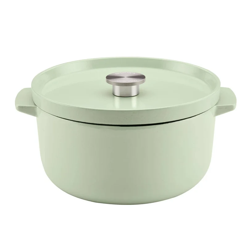 Cast Iron Enamel 6 Qt. Covered Dutch Oven- Pistachio