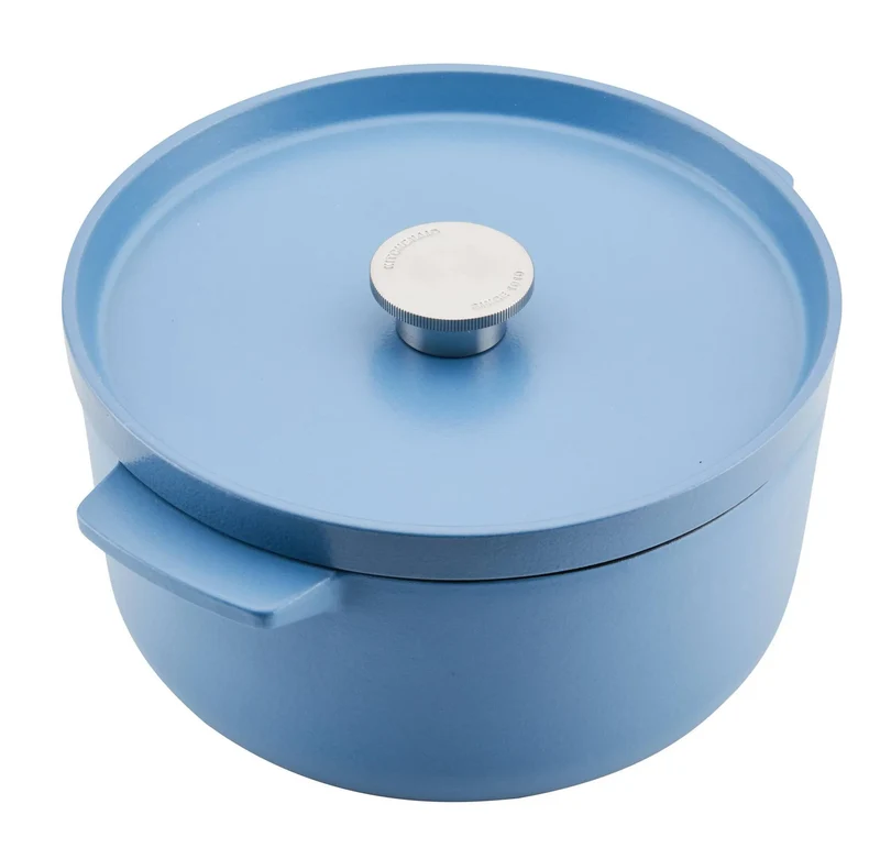 KitchenAid Cast Iron Enamel Blue Velvet 6 Qt. Covered Dutch Oven