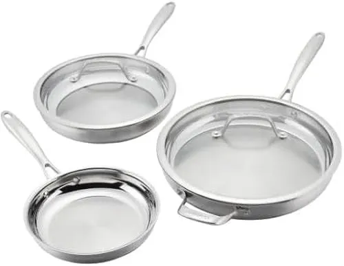 Stainless Steel 5-Piece Skillet Set - Silver