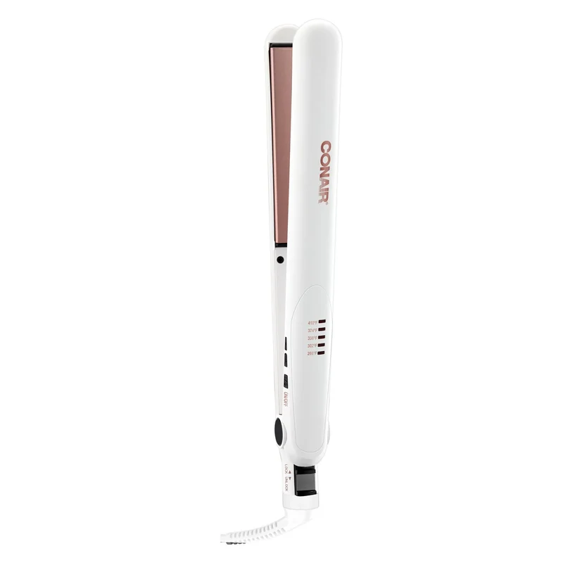 Conair Double Ceramic Flat Iron - White - 1 Inch