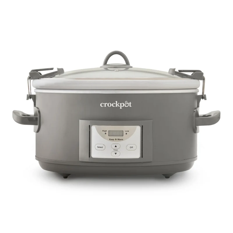Programmable 7-Quart Cook & Carry Slow Cooker - Grey