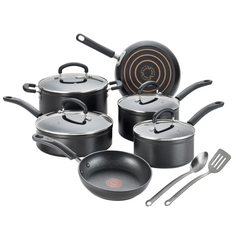 T-fal 12pc Expert Forged Nonstick Cookware Set- Black