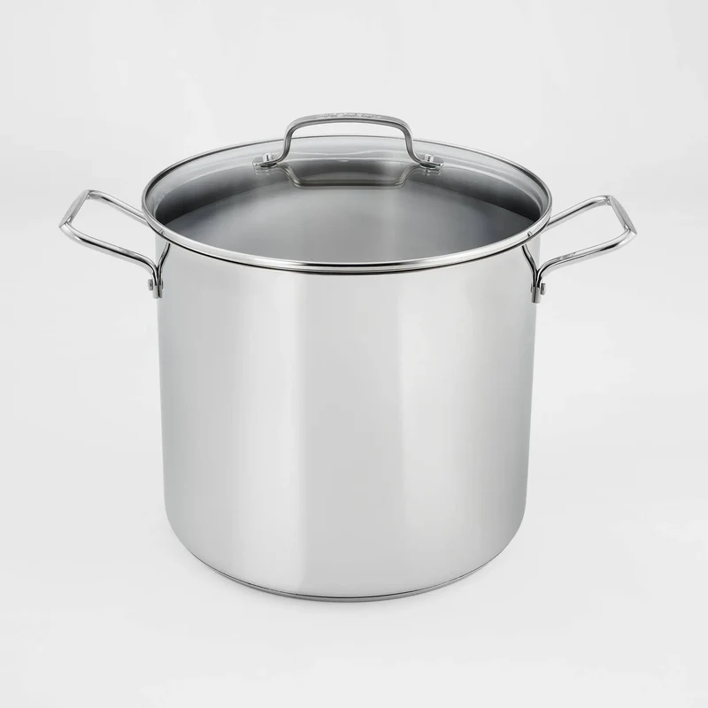 16qt Stainless Steel Stock Pot - Silver