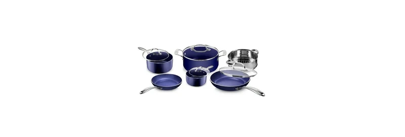 10-Piece Nonstick Ceramic Cookware Set - Blue