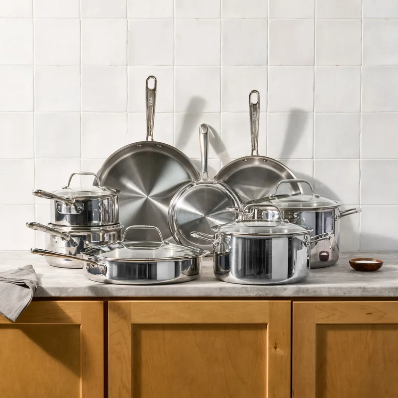 13-Piece Stainless Steel Cookware Set - Silver