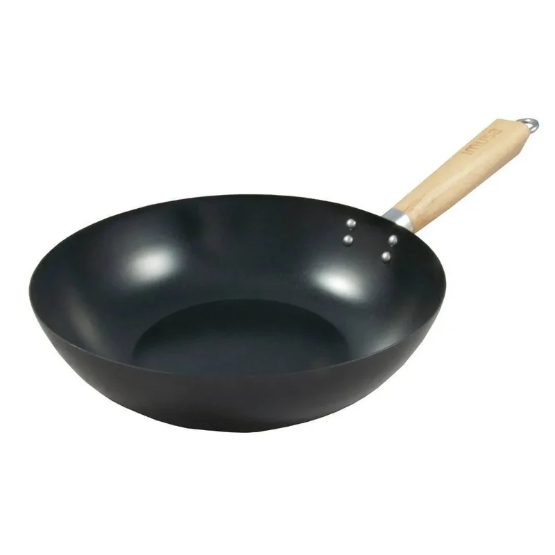 11-Inch Carbon Steel Wok - Black