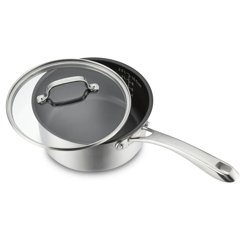 Classic 3qt Ceramic Nonstick Sauce Pan with Cover- Silver
