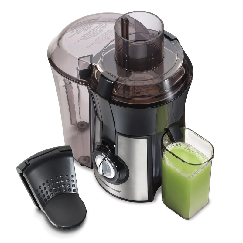 Hamilton Beach Easy Clean Juice Extractor With Patented Cleaning Tool, 800 Watts, Black and Stainless