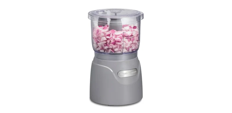 3-Cup Stack & Press Food Chopper - Gray