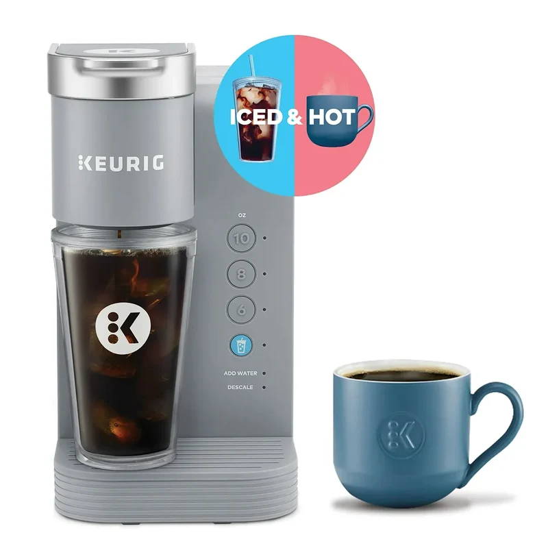 K-Iced Essentials Gray Iced and Hot Single-Serve K-Cup Pod Coffee Maker - Grey