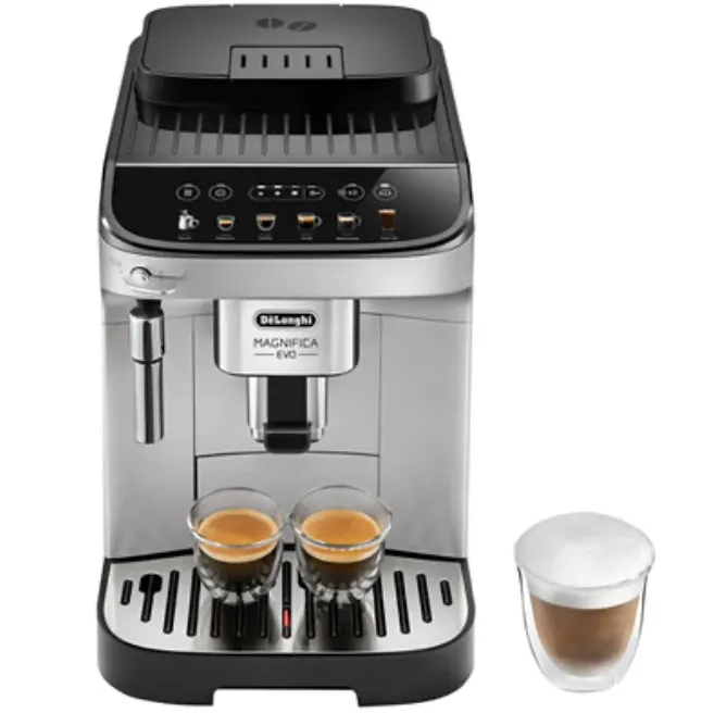 Magnifica Evo Automatic Espresso Machine with Frother & Coffee Grinder - Silver/Black