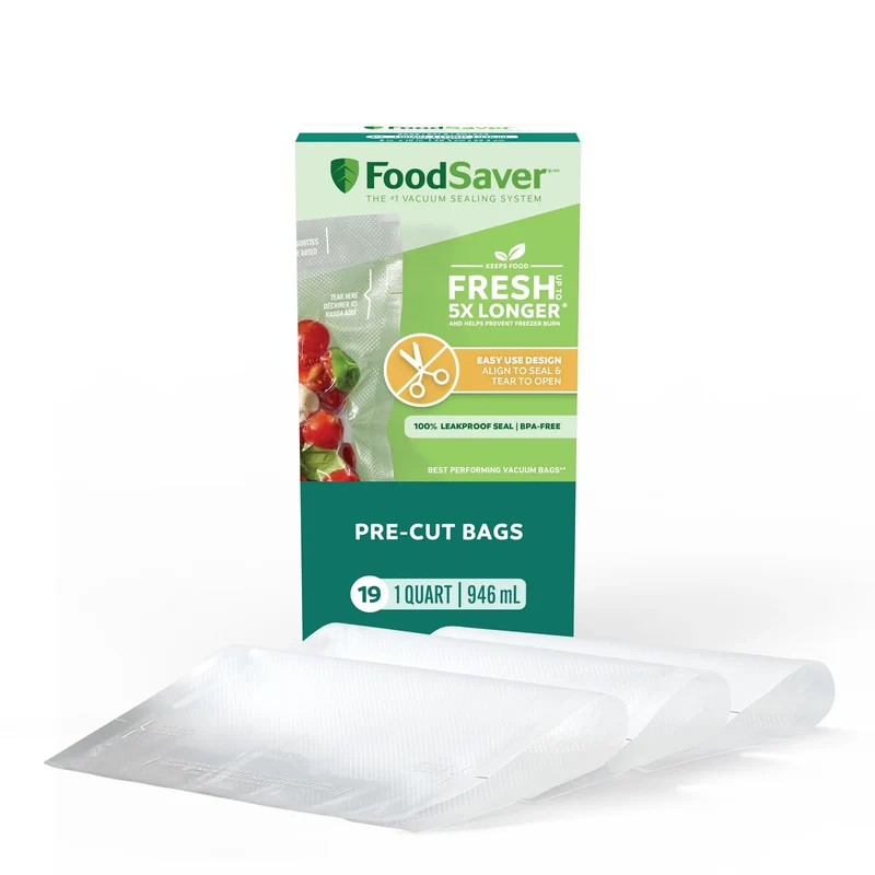 FoodSaver Easy Open 19ct Quart Bags