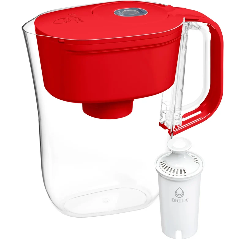 6cup Denali Water Pitcher Dispenser with Standard Water Filter - Fiery Red