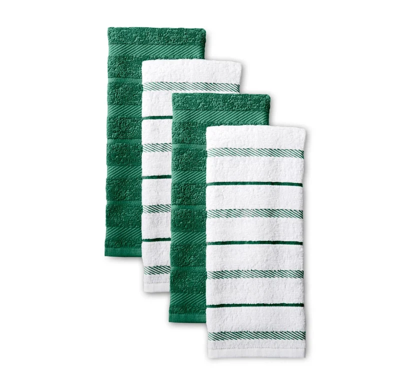 KitchenAid 4-Pack Cotton Albany Kitchen Towels - Green