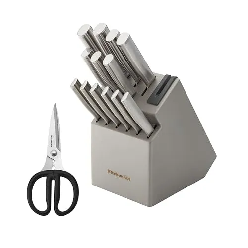 15-Piece Japanese Steel Knife Block Set - Grey