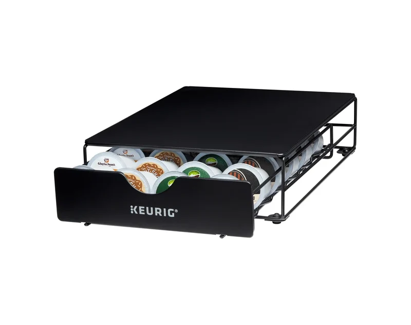 Coffee Pod Storage Drawer - Black Metal