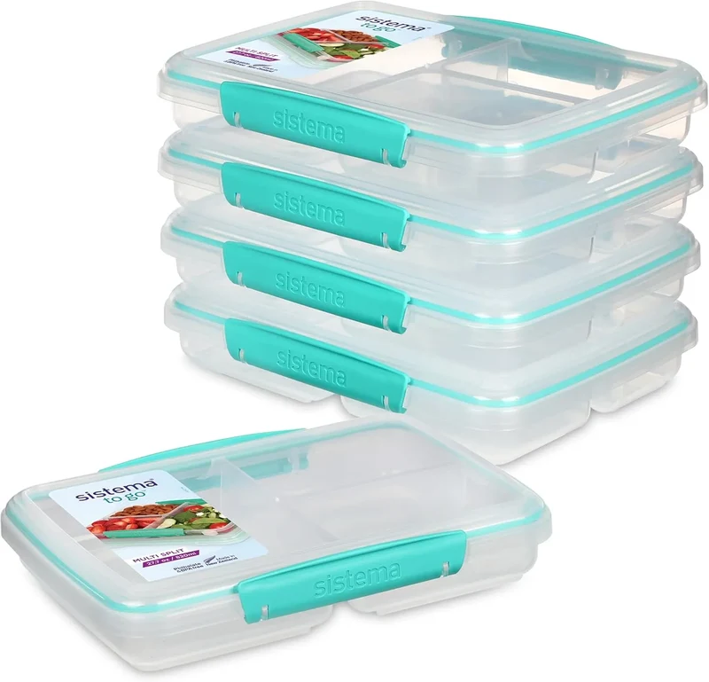 5-Piece Food Storage Containers with 3 Compartments