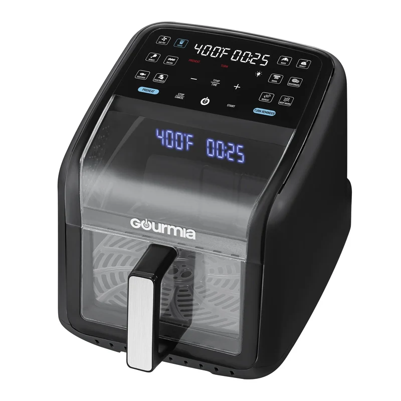 Gourmia Panorama 7-QT Digital Air Fryer with Panoramic View and Holographic Display