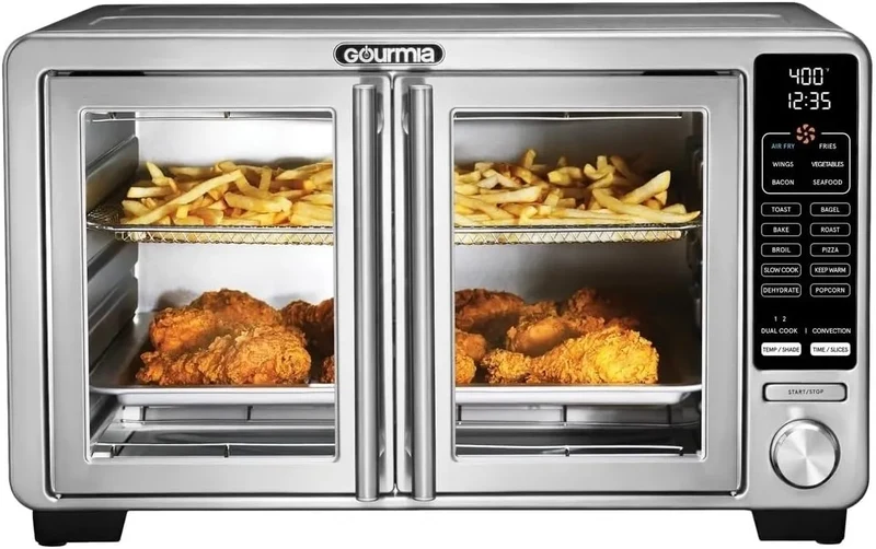 Digital Air Fryer Toaster Oven with Single-Pull French Doors