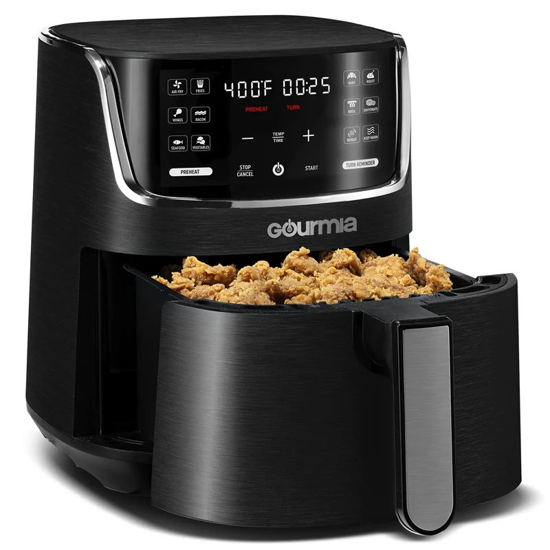 4-Quart Digital Air Fryer With 12 One-Touch Presets - Black