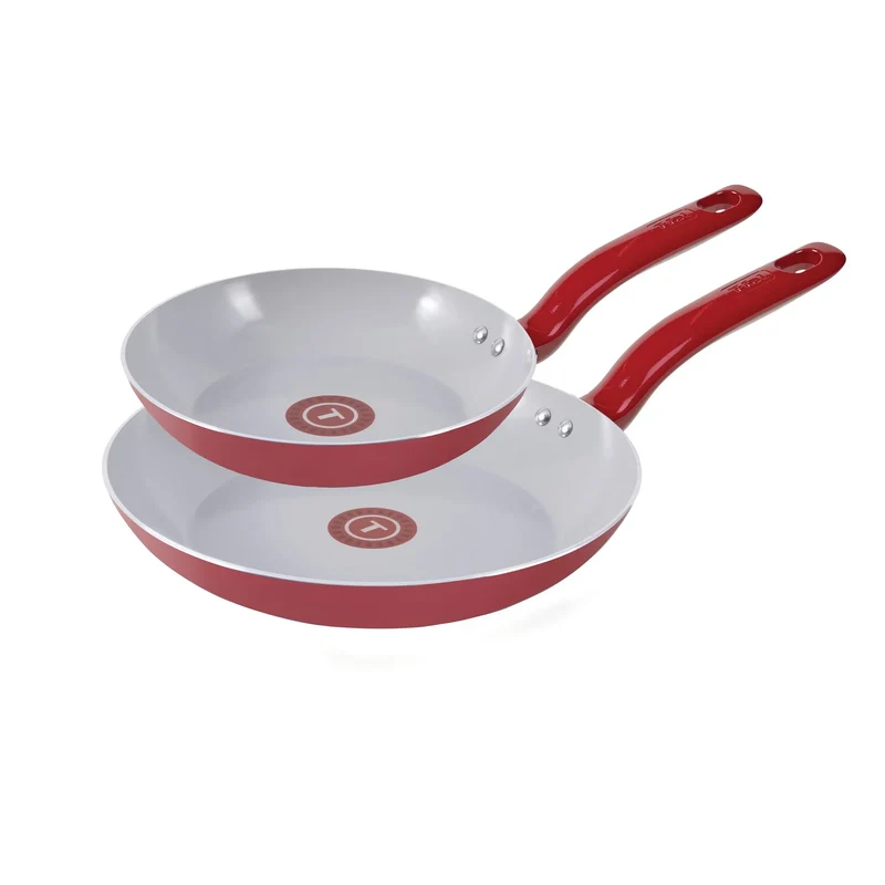 Ceramic Fry Pan Set - Red