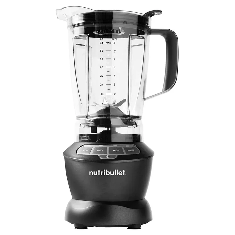 1200 Watts Countertop Smoothie Blender - 64oz Capacity, 3 Speeds, Stainless Steel Blades, Dark Gray