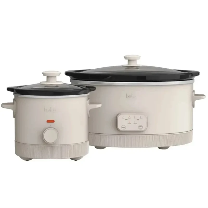 6-quart Programmable Slow Cooker with Additional 2-quart Slow Cooker Set - Oatmilk