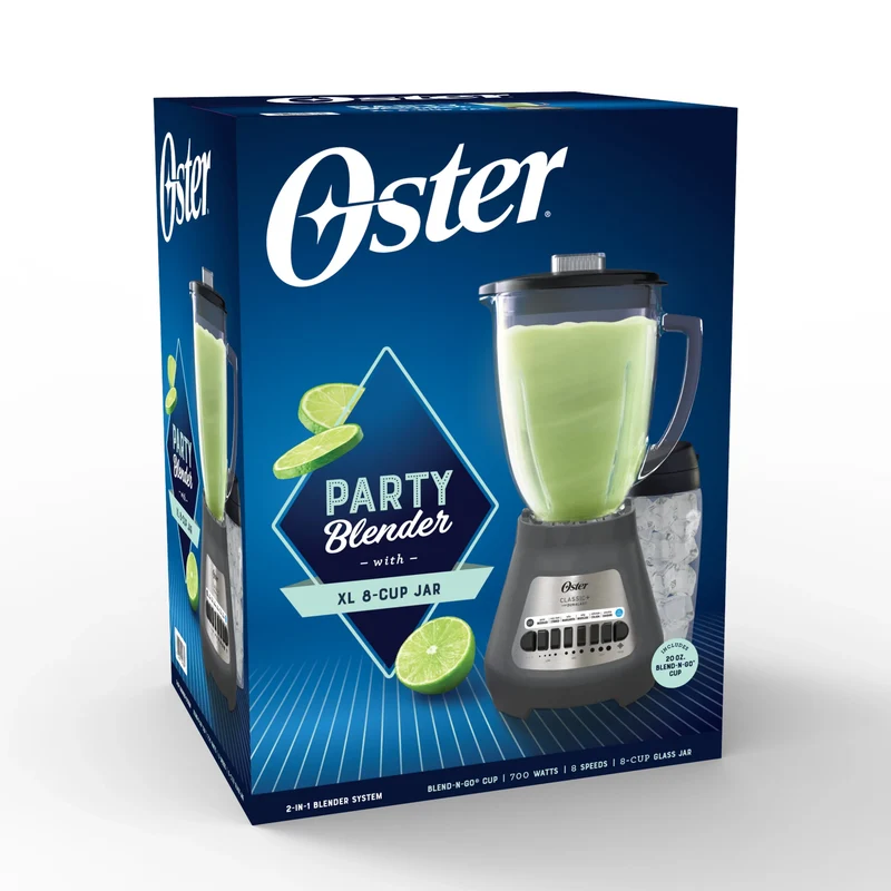XL 60 Oz. 8-Speed Party Blender - Gray