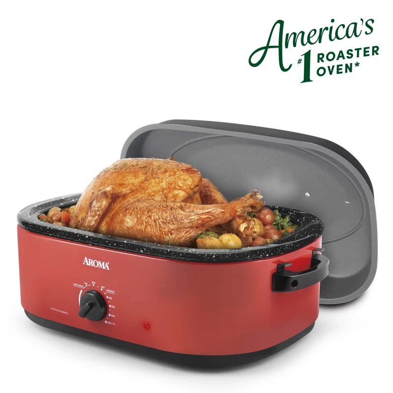 Aroma 18Qt Electric Roaster Oven With High Dome Lid