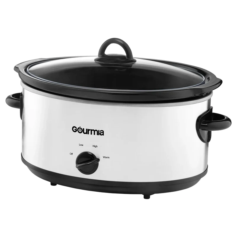 6 Qt Manual Slow Cooker with 3 Heat Settings, White